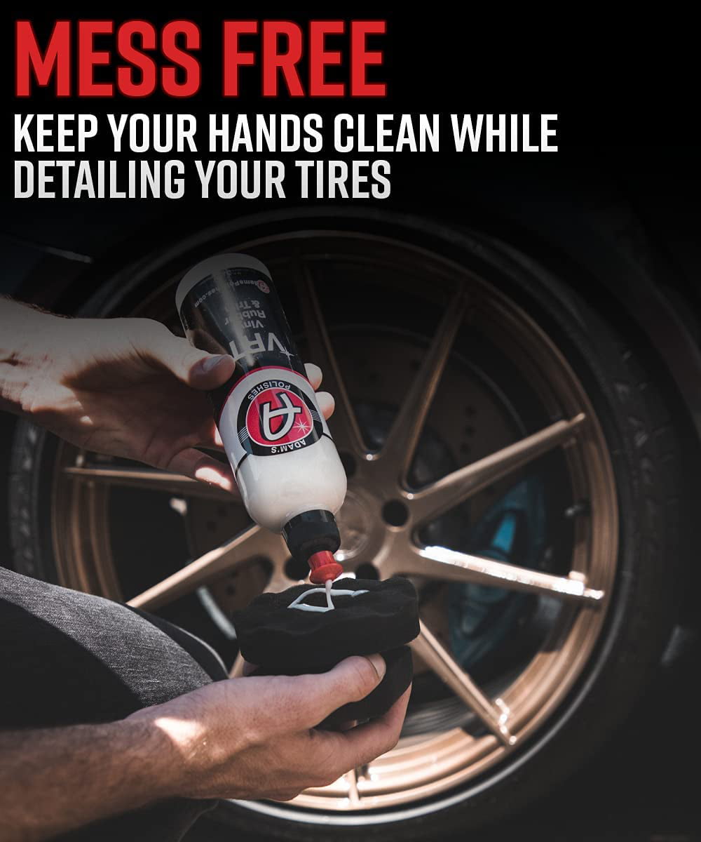 Tire Dressing Applicator Tire Shine Applicator Dressing Pad - Perfect for Tire Detailing, Durable & Reusable Foam, Large Hex Grip Design for No Slip No Mess & Easy Use