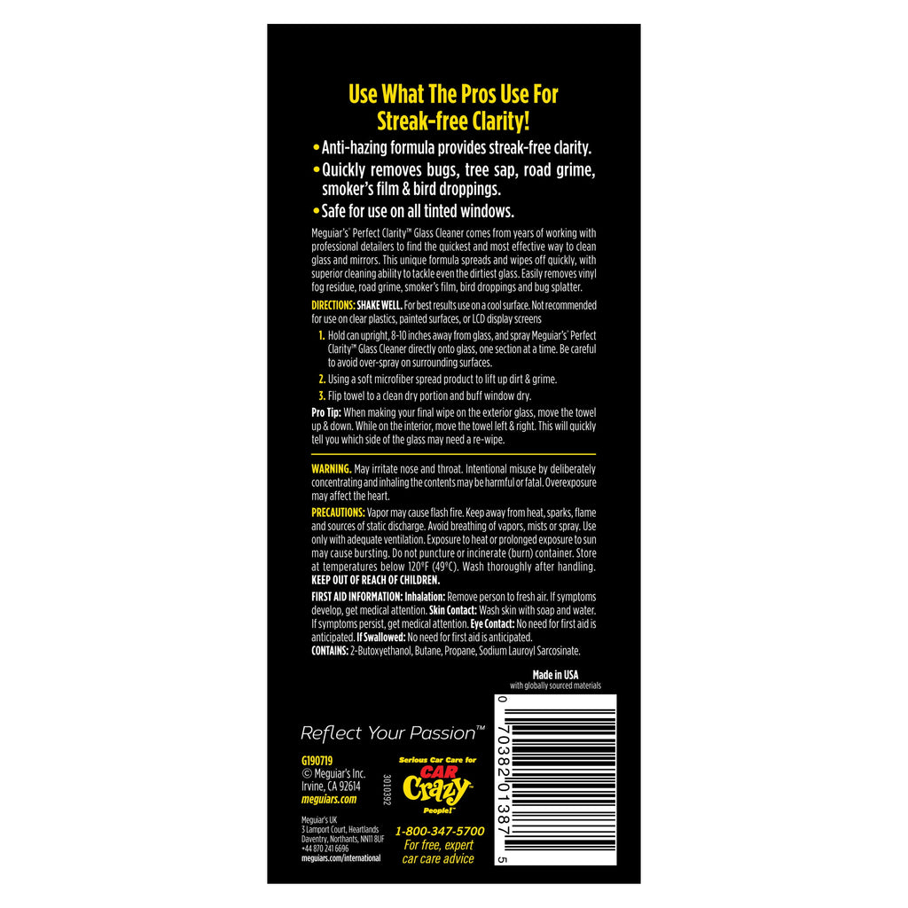 Meguiar's G190719 Perfect Clarity Glass Cleaner, 19 Oz