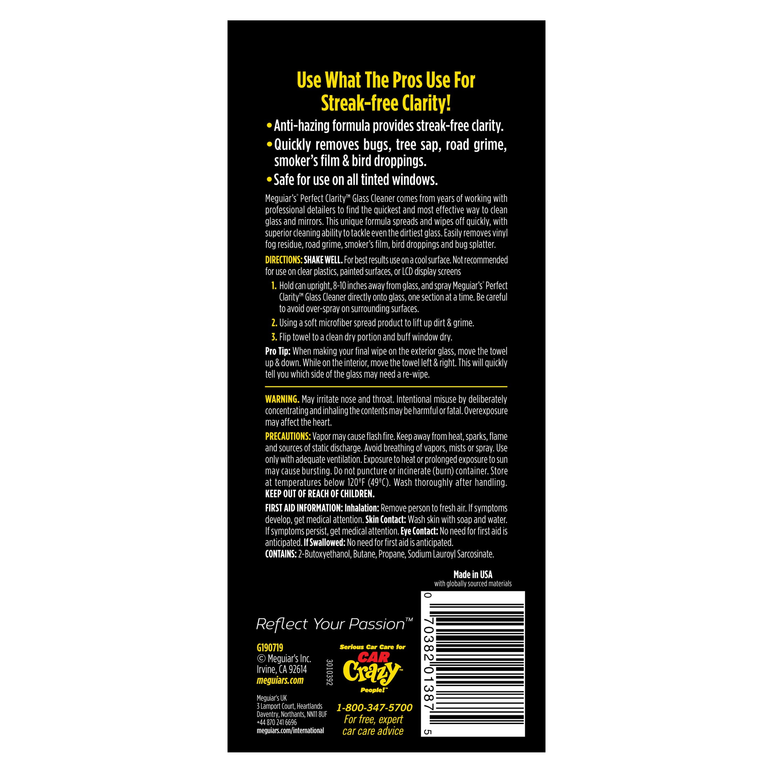 Meguiar's G190719 Perfect Clarity Glass Cleaner, 19 Oz