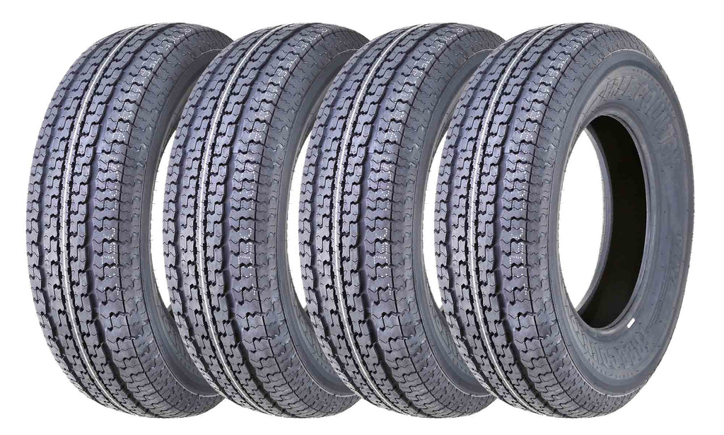 Set 4 Premium FREE COUNTRY Trailer Tire ST215/75R14 8PR Load Range D w/Featured Scuff Guard