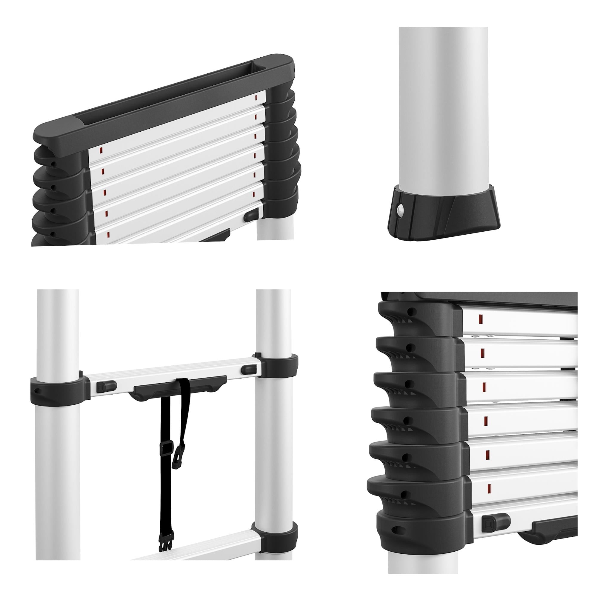 Cosco 8.5 Ft SmartClose Aluminum Telescoping Ladder with Tray Cap and Type 1A 300-Pound Capacity, 12 Ft Max Reach