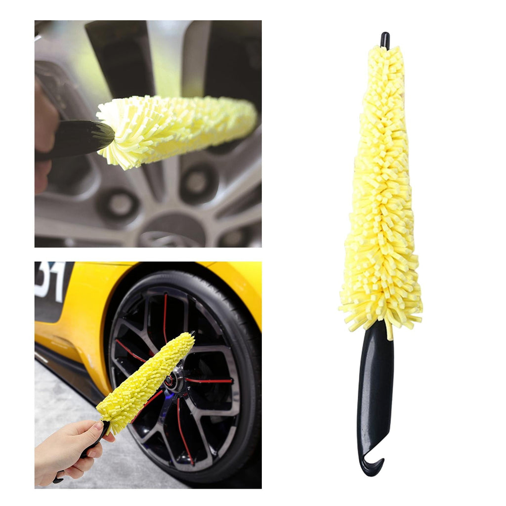 Car Wheel Tire Rim Brush, Rim Scrubber Supplies Cleaner Car Wash Equipment Cleaning Tools Duster Car Accessories for SUV Car Motorcycle