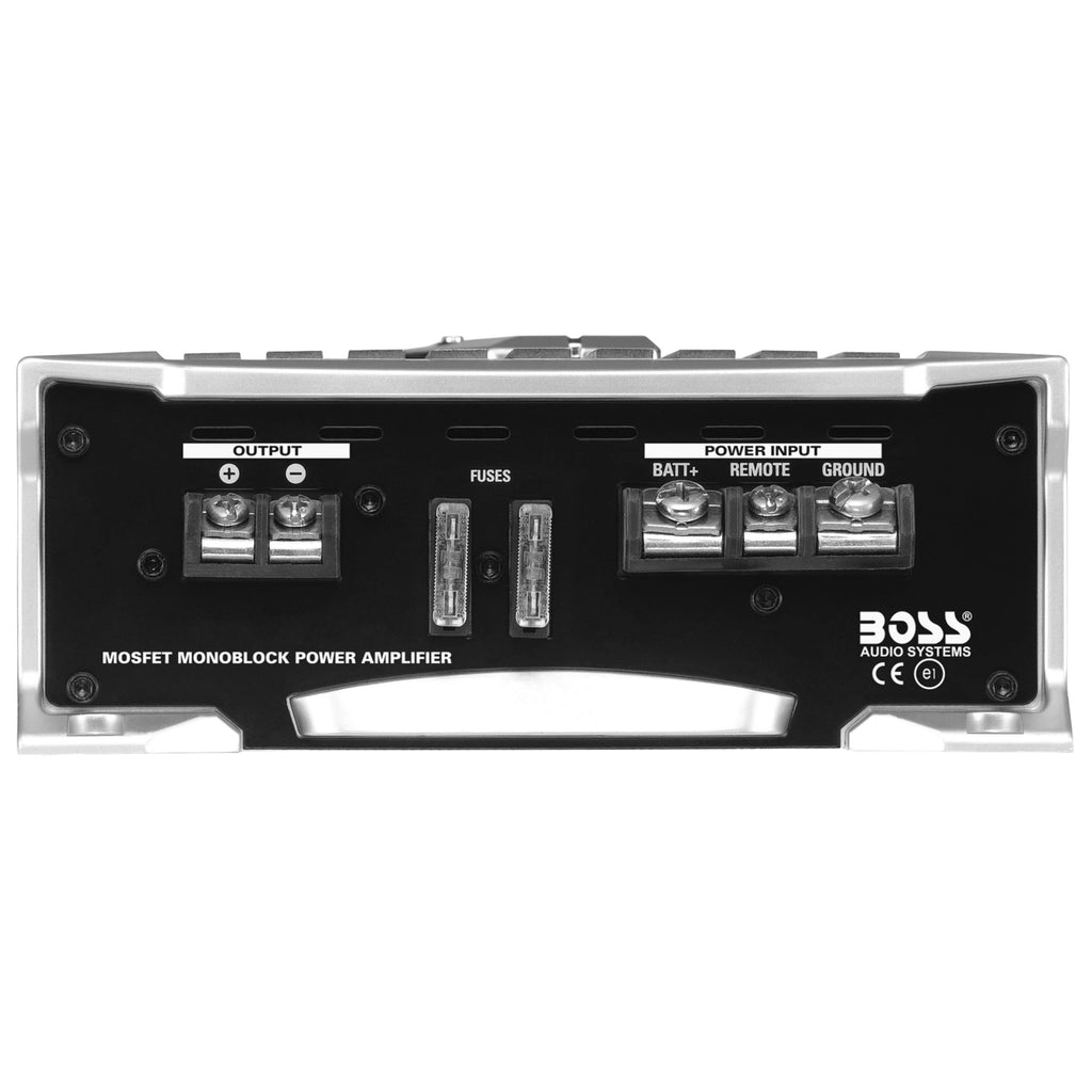 BOSS Audio Systems AR2000M Armor Series Car Amplifier - 2000 High Output, Monoblock, Class A/B, 2/4 Ohm Stable, High/Low Level Inputs, Low-Pass Crossover, Mosfet Power Supply, Stereo