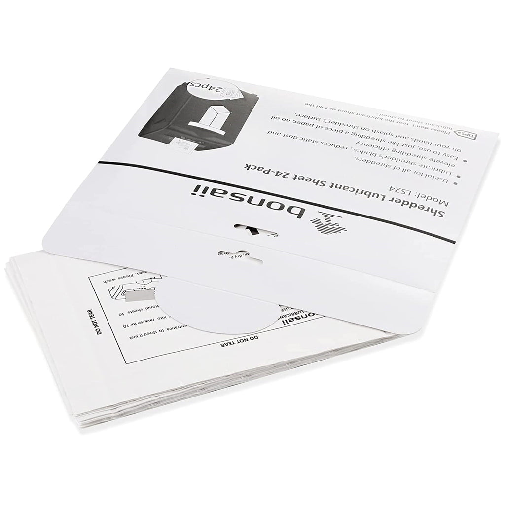 Bonsaii Paper Shredder Sharpening & Lubricant Sheets,24-Pack (8.7 x 7.9 inch/Piece)