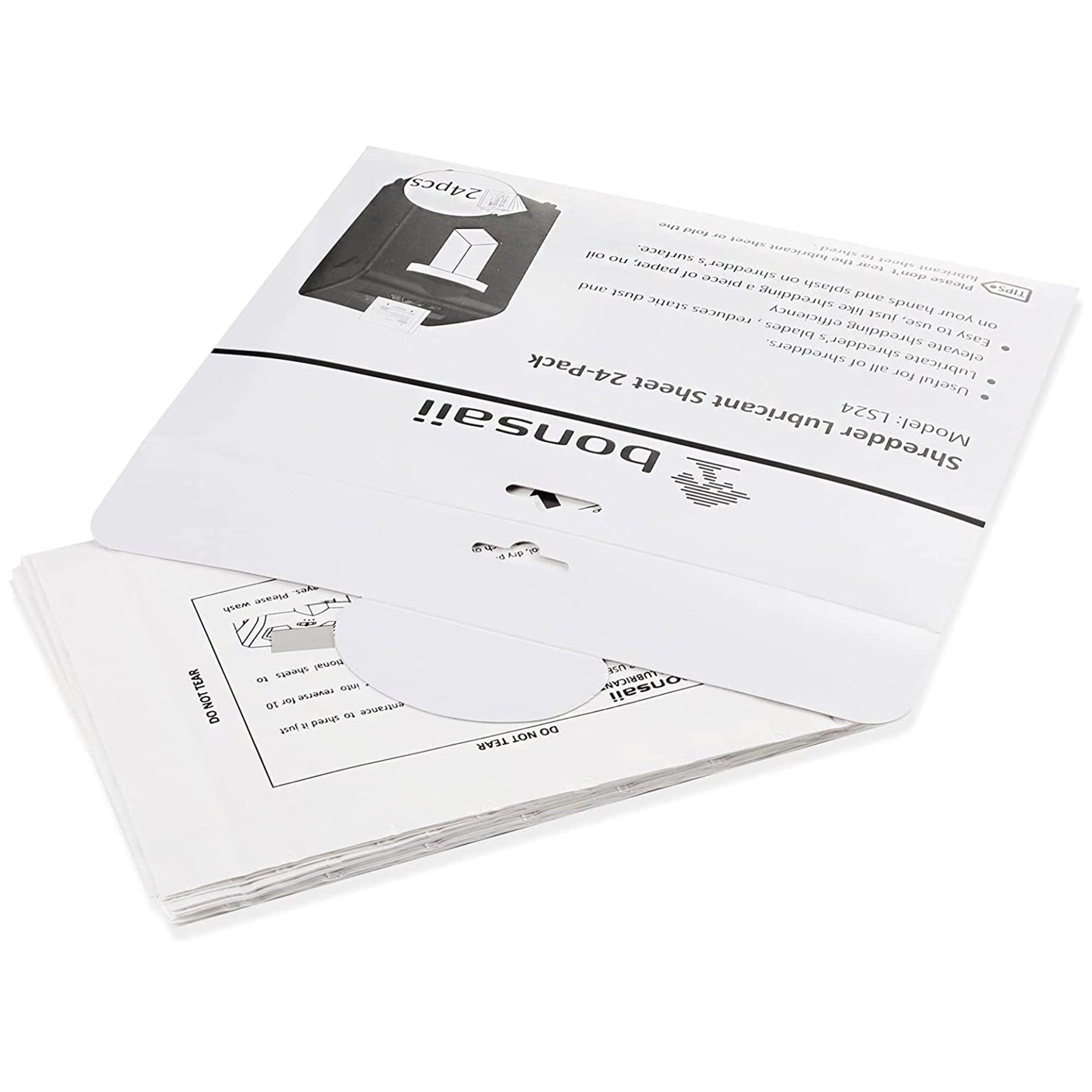 Bonsaii Paper Shredder Sharpening & Lubricant Sheets,24-Pack (8.7 x 7.9 inch/Piece)