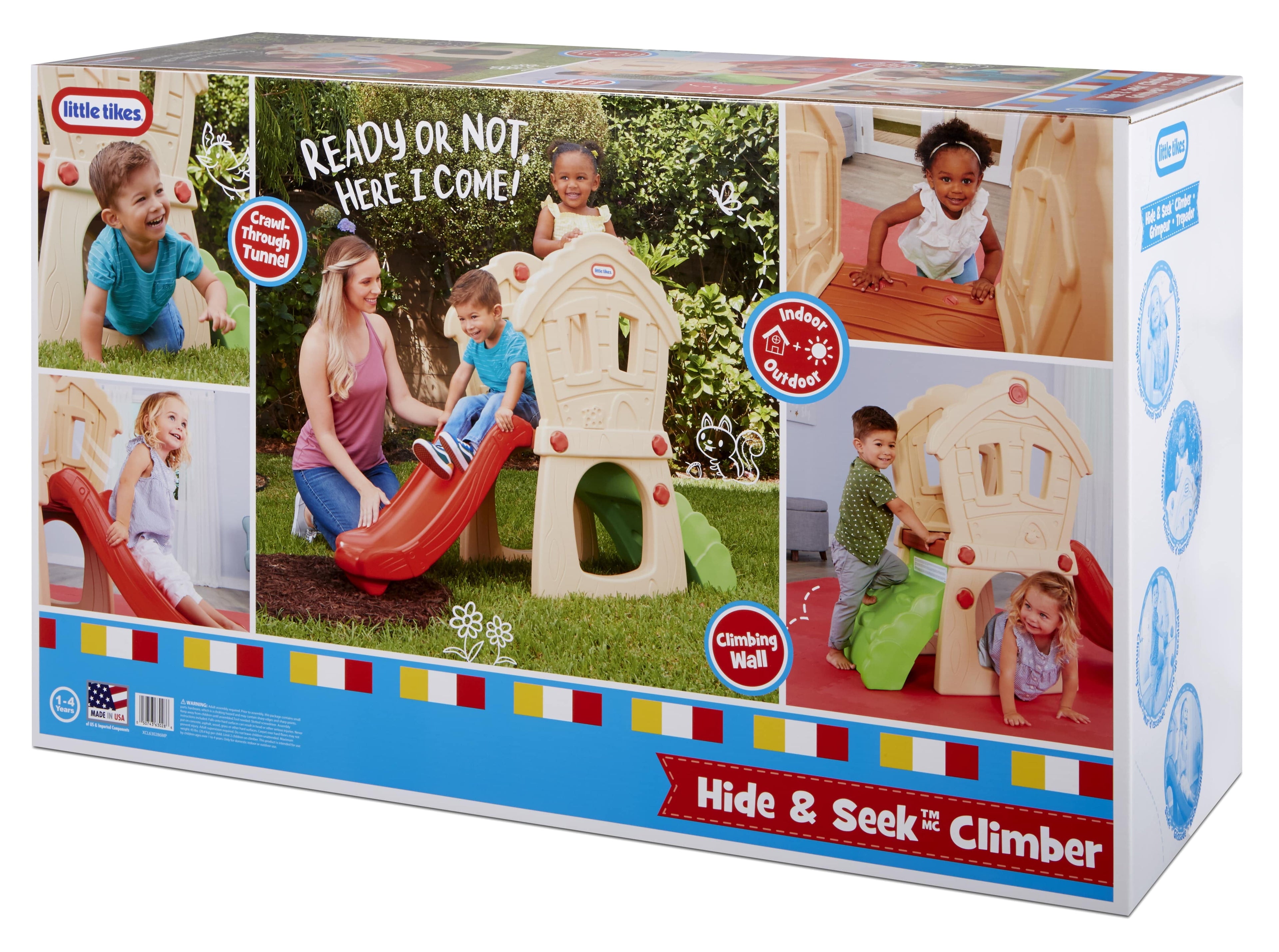 Little Tikes Hide & Seek Climber, Indoor Outdoor Slide and Climbing Playset for Kids Ages 2-5