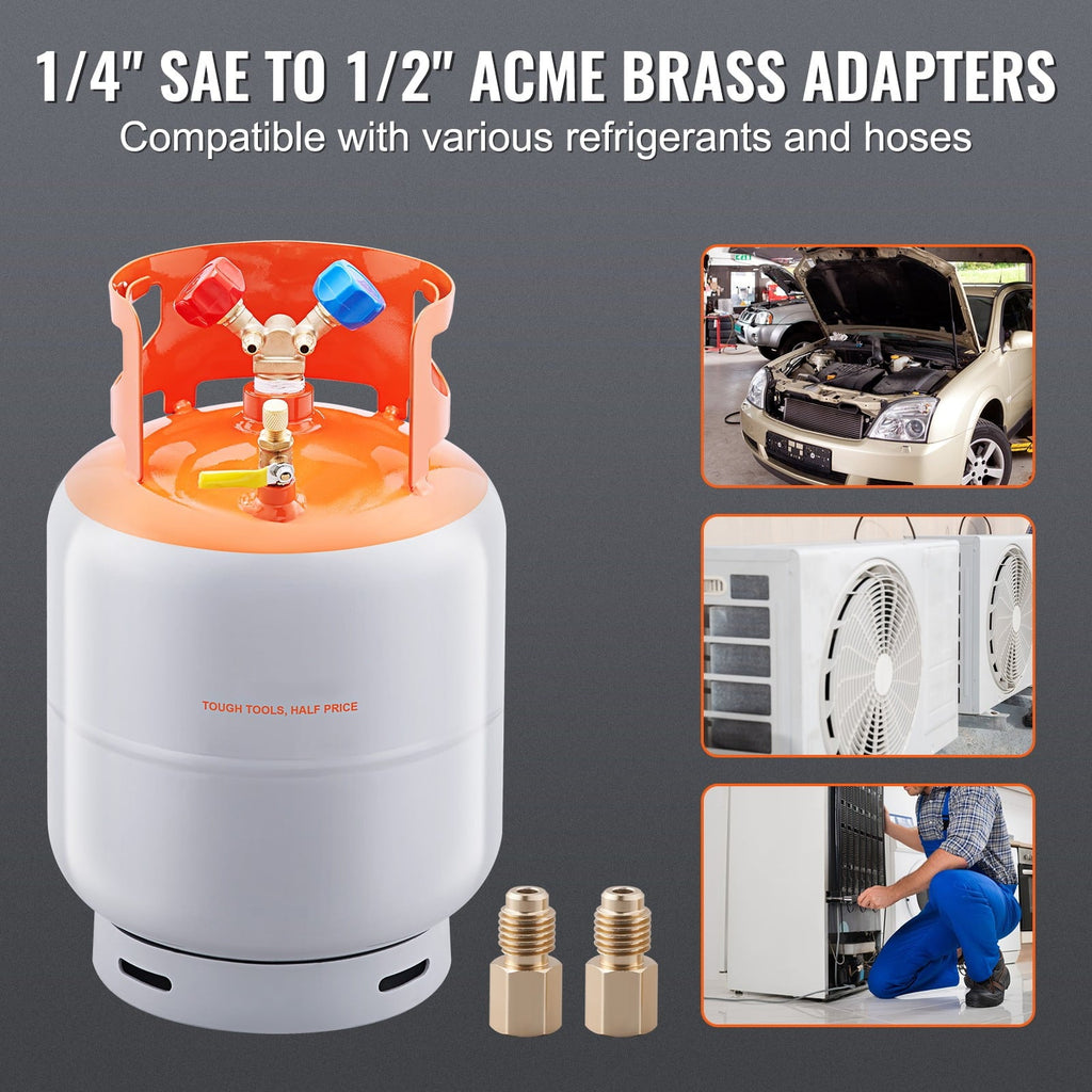 BENTISM 30lbs Refrigerant Recovery Tank Reusable Reclaim Cylinder Tank 400 PSI liquid Rated Y Valve for All Refrigerants