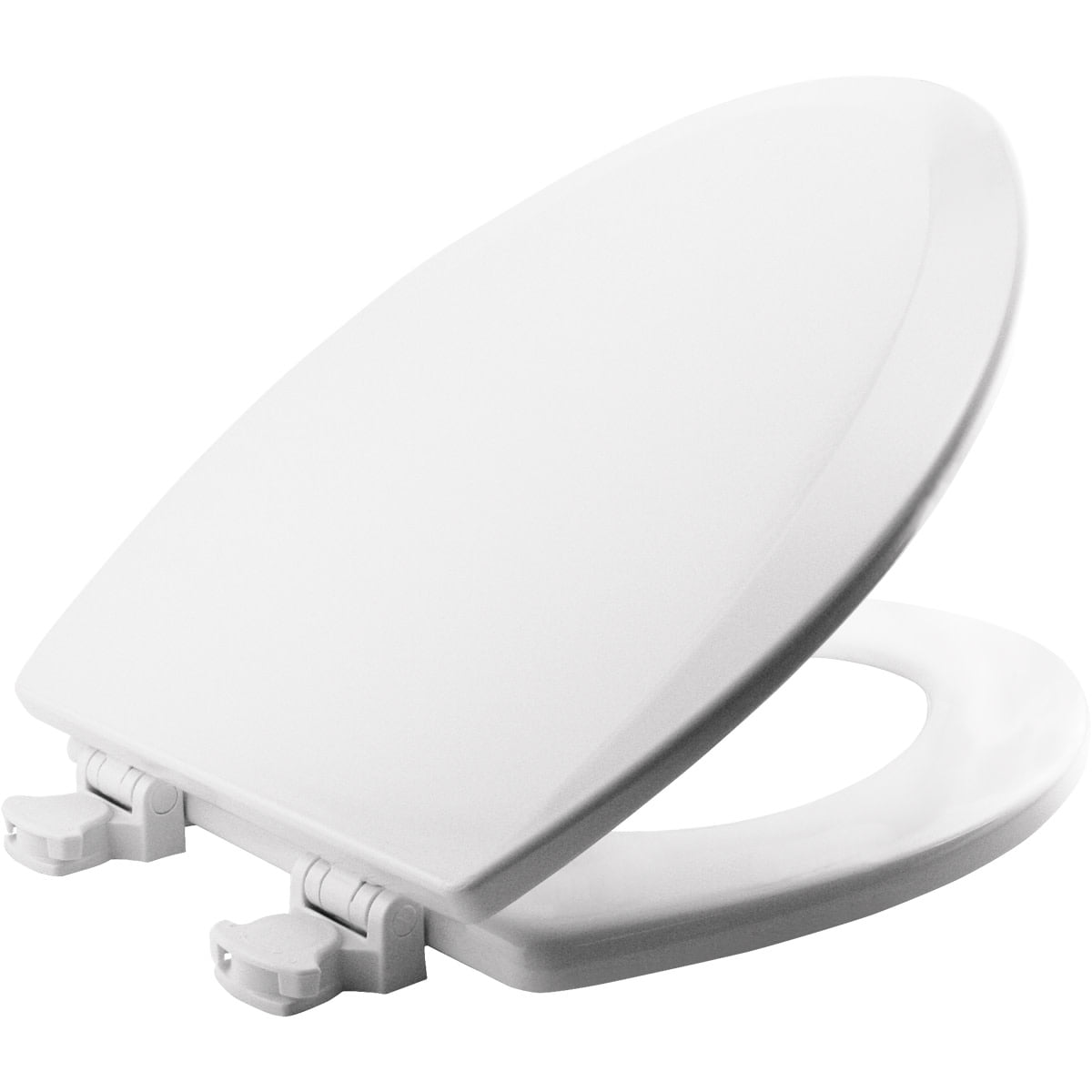 Bemis Elongated Enameled Wood Toilet Seat in White with Easy•Clean? Hinge