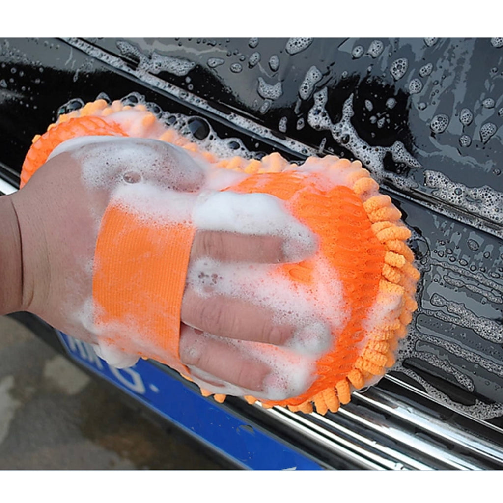 AUTOOL Car Wash Chenille Microfiber, Firwood Scratch Free Car Wash Sponge Highly Absorbent with Handle Strap