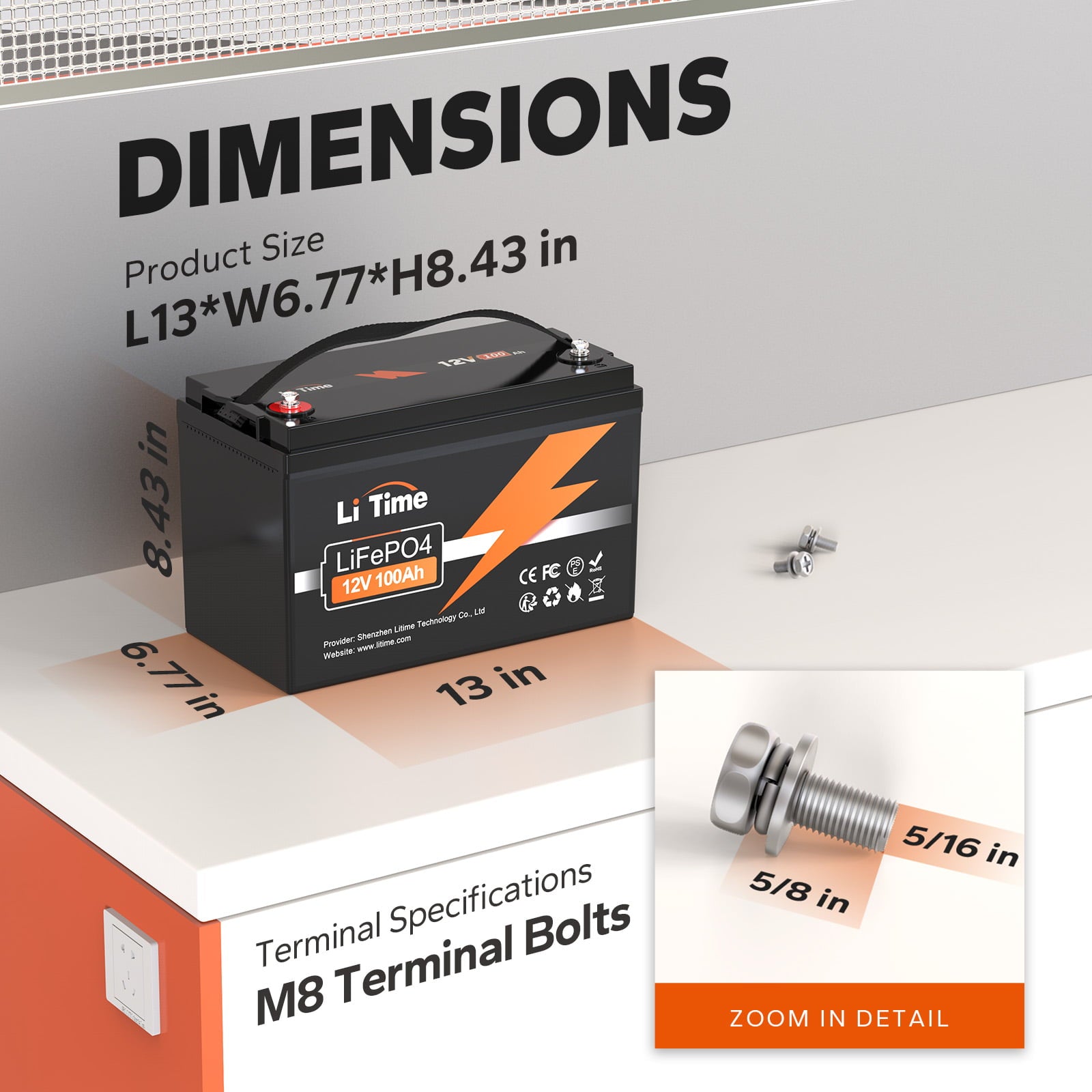 LiTime 12V 100Ah LiFePO4 Lithium Battery (2-Pack), 4000~15000 Deep Cycle Lithium Iron Phosphate Battery, Built-in 100A BMS, Support in Series/Parallel, for RV, Camping, Marine, Trolling Motor, Solar
