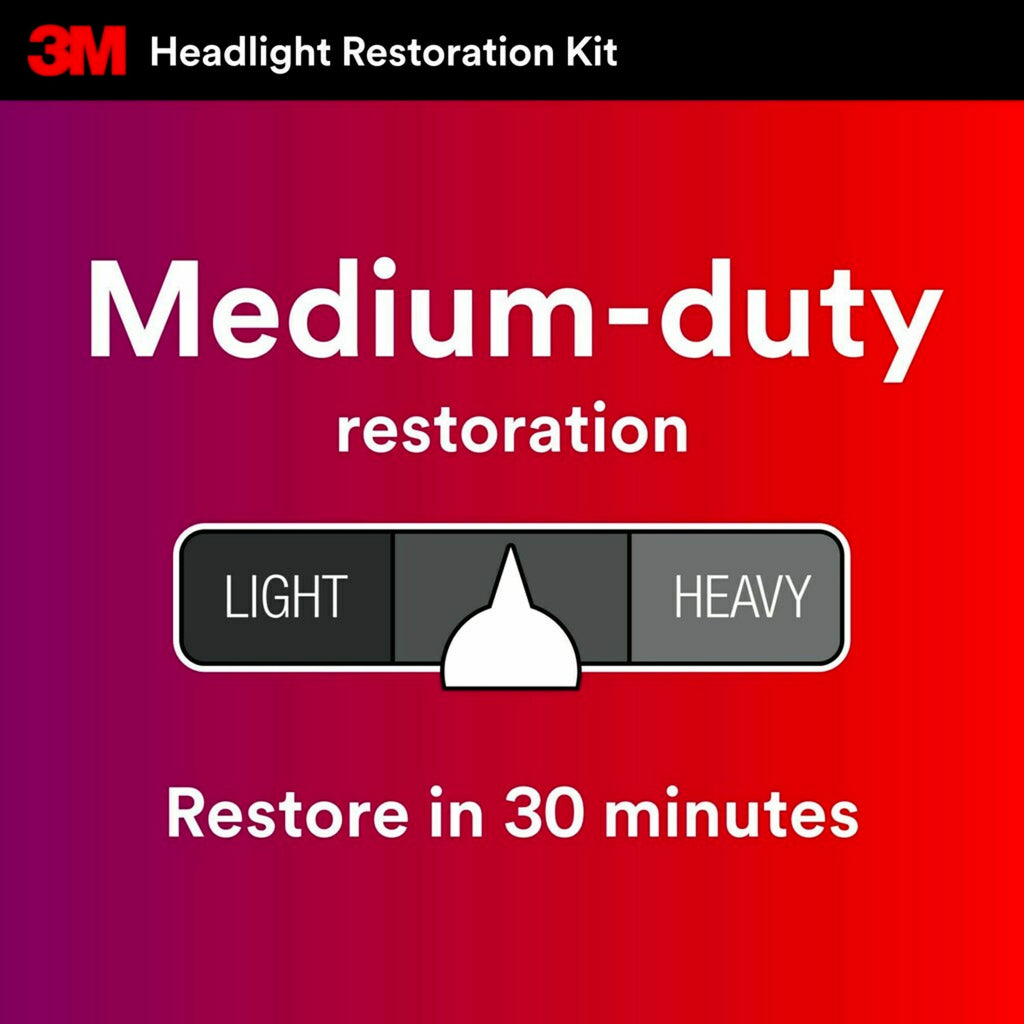 3M Automotive Headlight Restoration Kit, Restore and Protect, Clear, 1 Pack