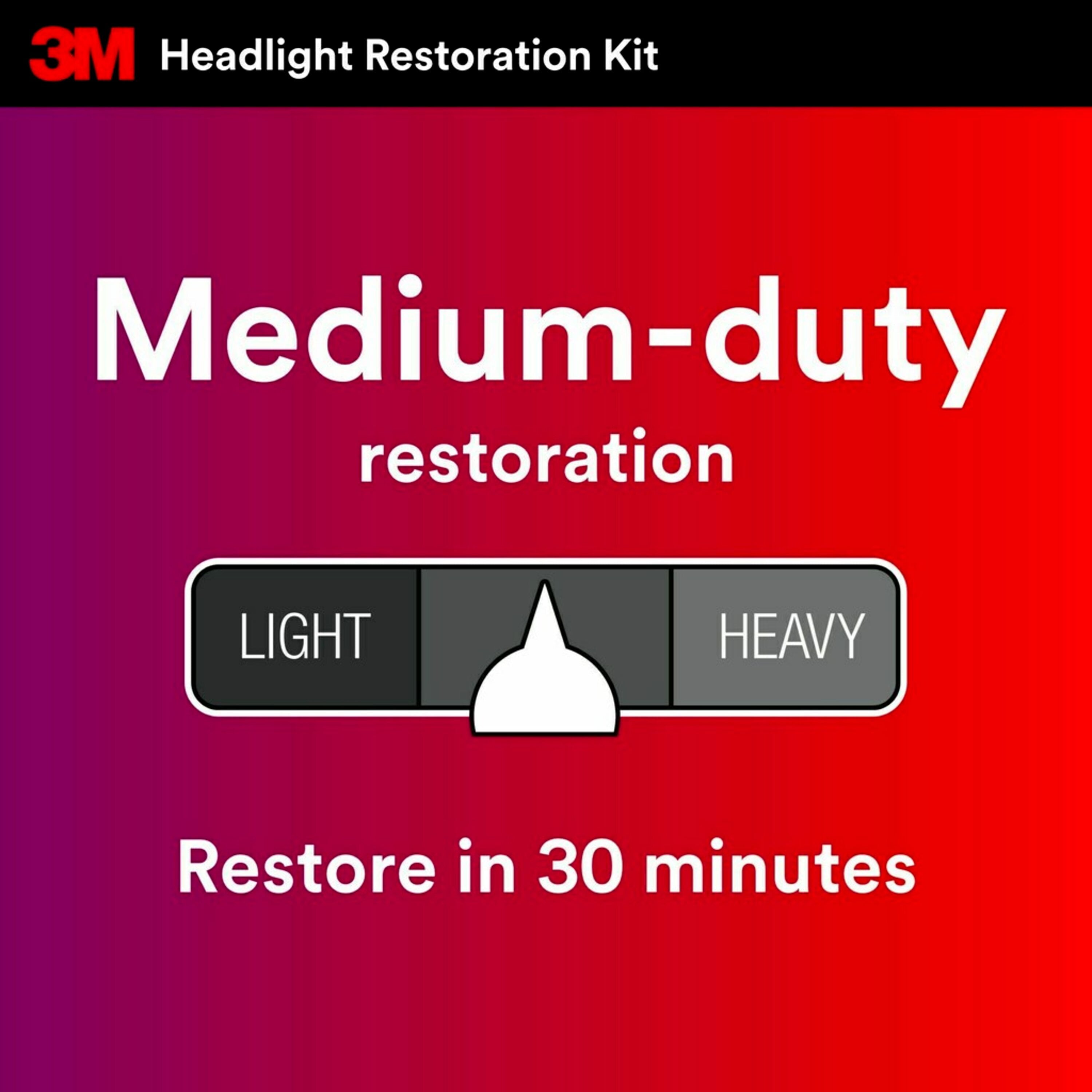 3M Automotive Headlight Restoration Kit, Restore and Protect, Clear, 1 Pack