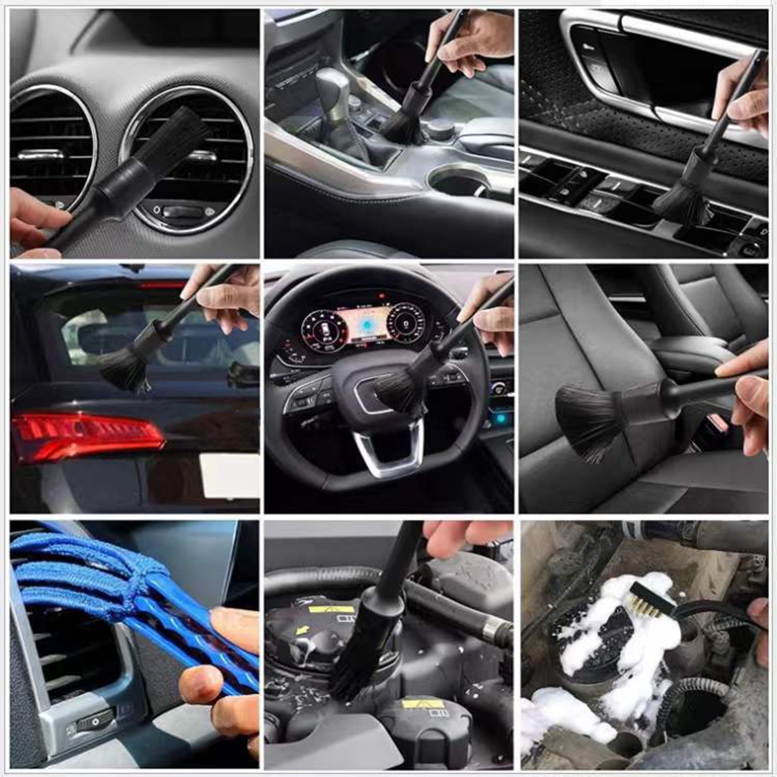 CACAGOO 26 PCS Drill Brush Attachments Car Detailing Brush Kit Automotive Cleaners