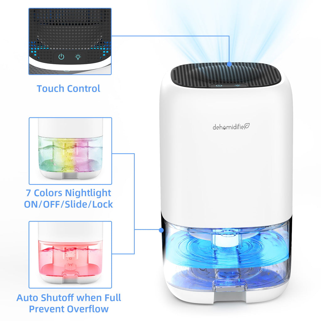 KLOUDIC Dehumidifier Portable and Ultra Quiet with Automatic Defrosting for Home 1000ML(2200 Cubic Feet)