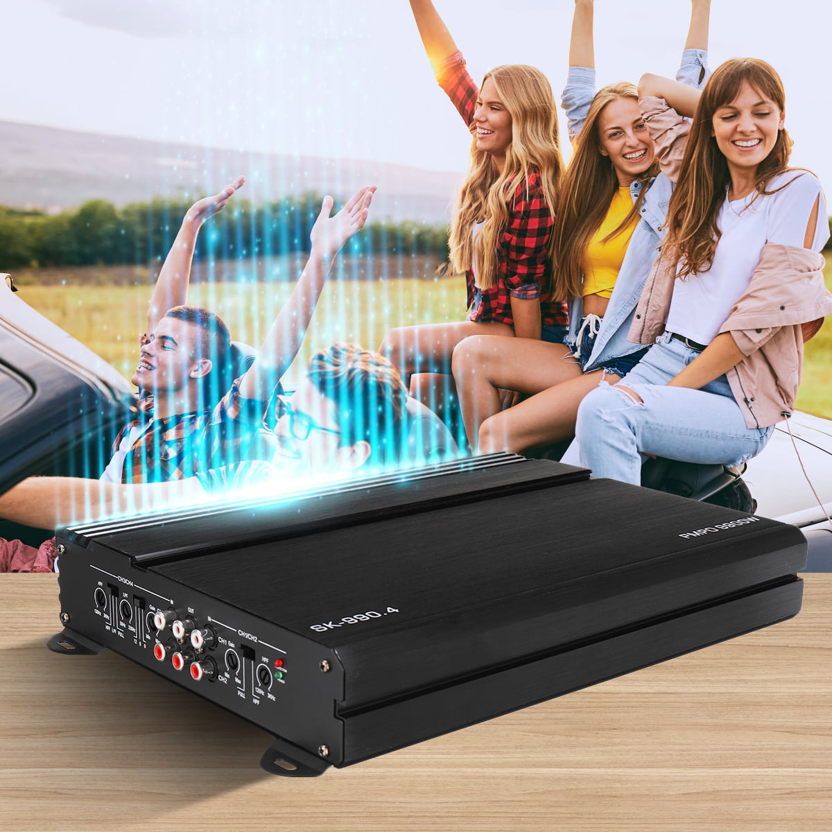 Sunbuck 9900 Watts 4 Channel Car Amplifier Stereo Audio Speaker Amp System Class A/B