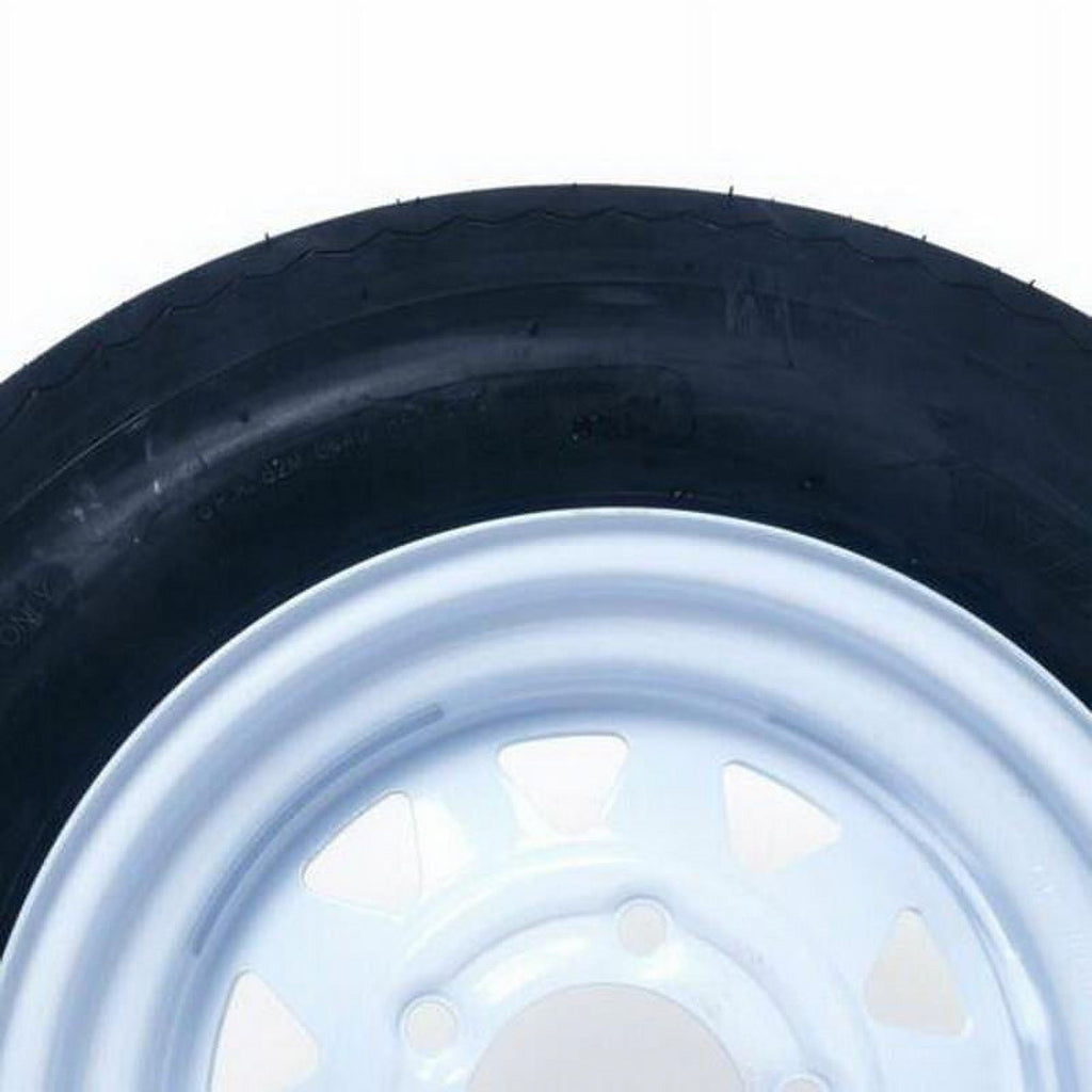 Ktaxon Set of 2 5.30-12 LRC Bias Trailer Tires, 12" 5 Lug White STP Wheels 5.30x12