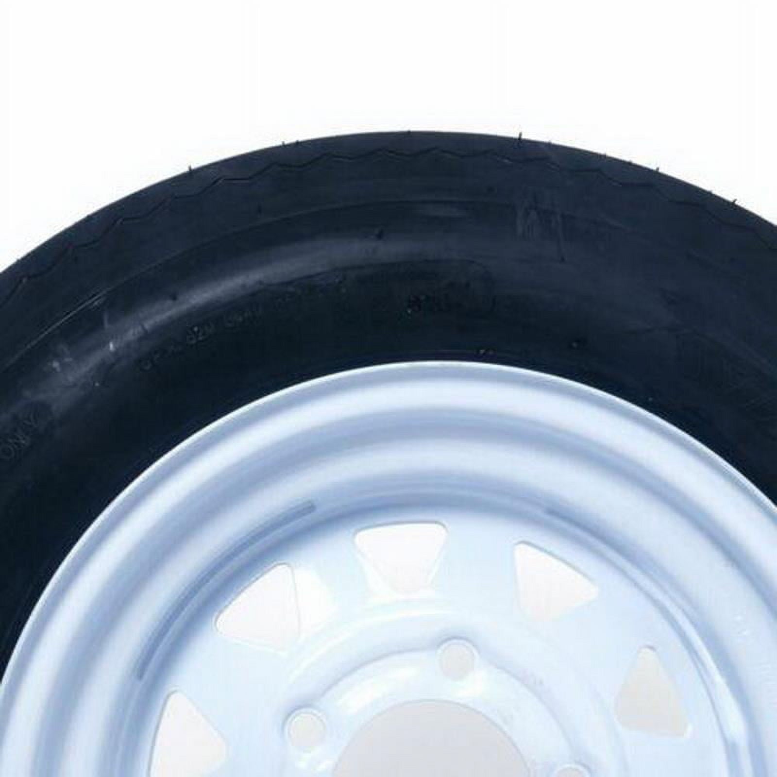 Ktaxon Set of 2 5.30-12 LRC Bias Trailer Tires, 12" 5 Lug White STP Wheels 5.30x12