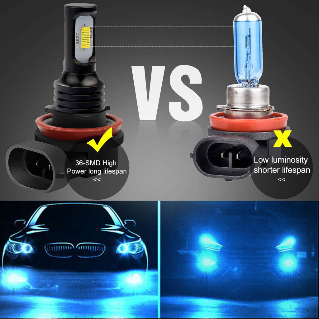 H9 H11 High/Low Beam LED Headlight and H11 Foglight Bulbs for 2007-2018 Nissan Altima 8000K Ice Blue,6pc