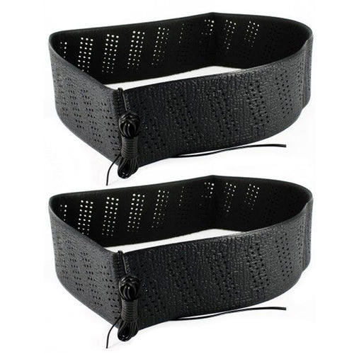 2 Black Lace-On Cover Grip Steering Wheel Stretch Vehicle Auto Classic Accessory