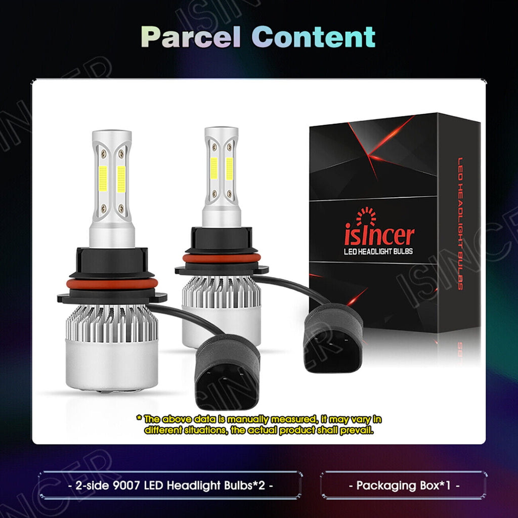 9007 LED Headlight Bulbs Kit Hi/Lo Beam for Ford F-150 1992-2003 F-250 1992-1999