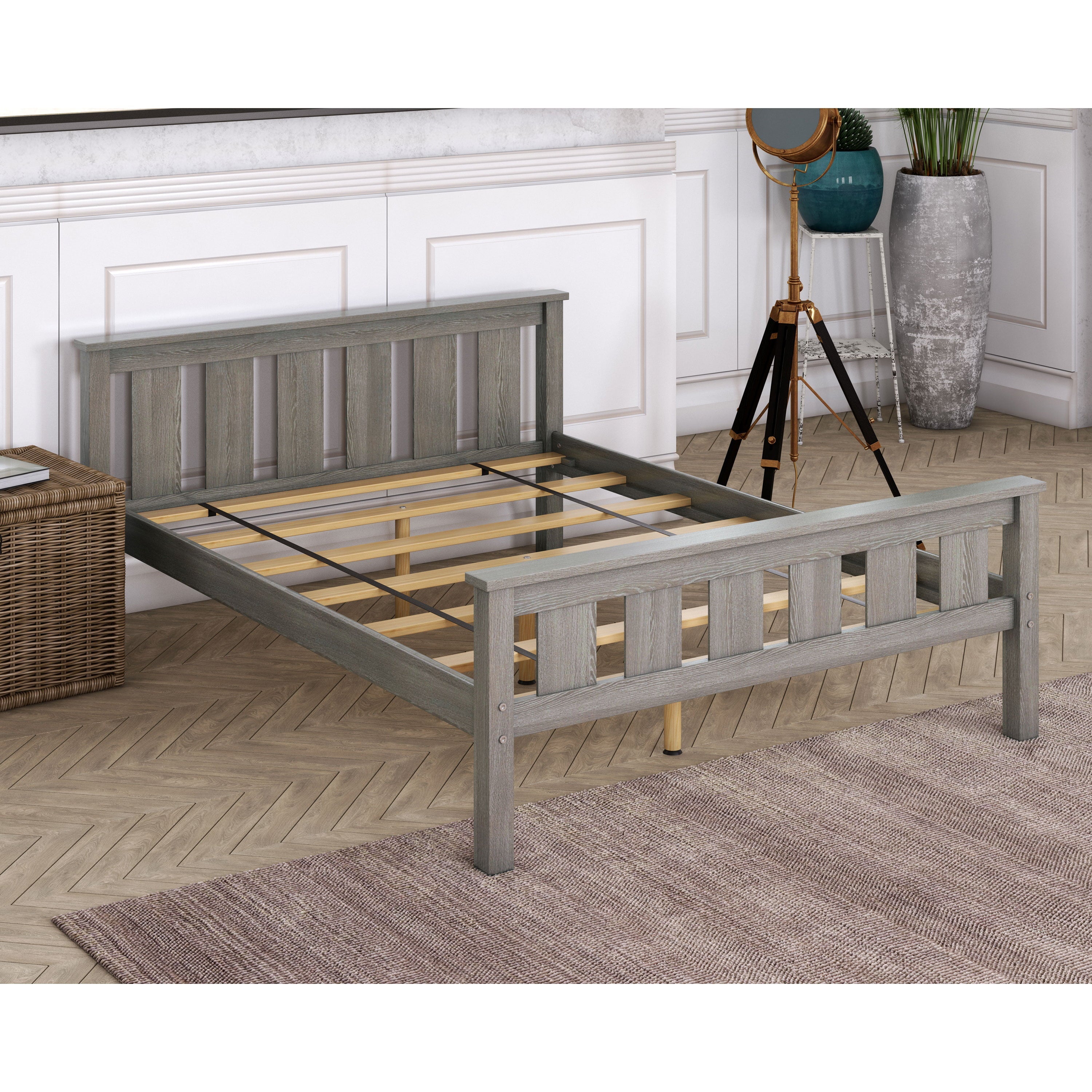 Better Homes & Gardens Kane Wooden Platform Bed, Full Size, Gray