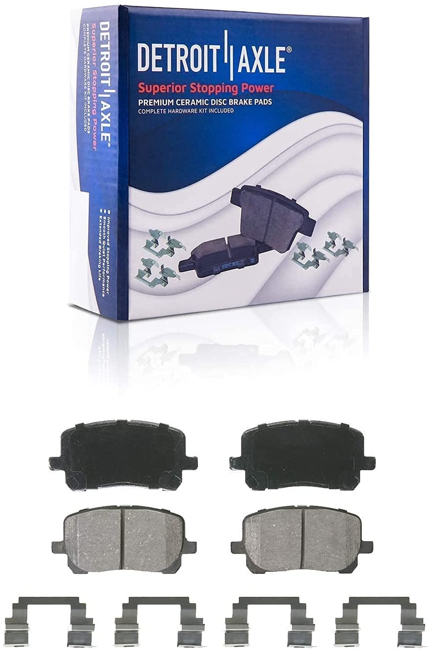 Detroit Axle - Front Disc Brakes and Rotors Brake Pads Replacement for 2003-2008 Toyota Corolla Matrix Pontiac Vibe - 4pc Set