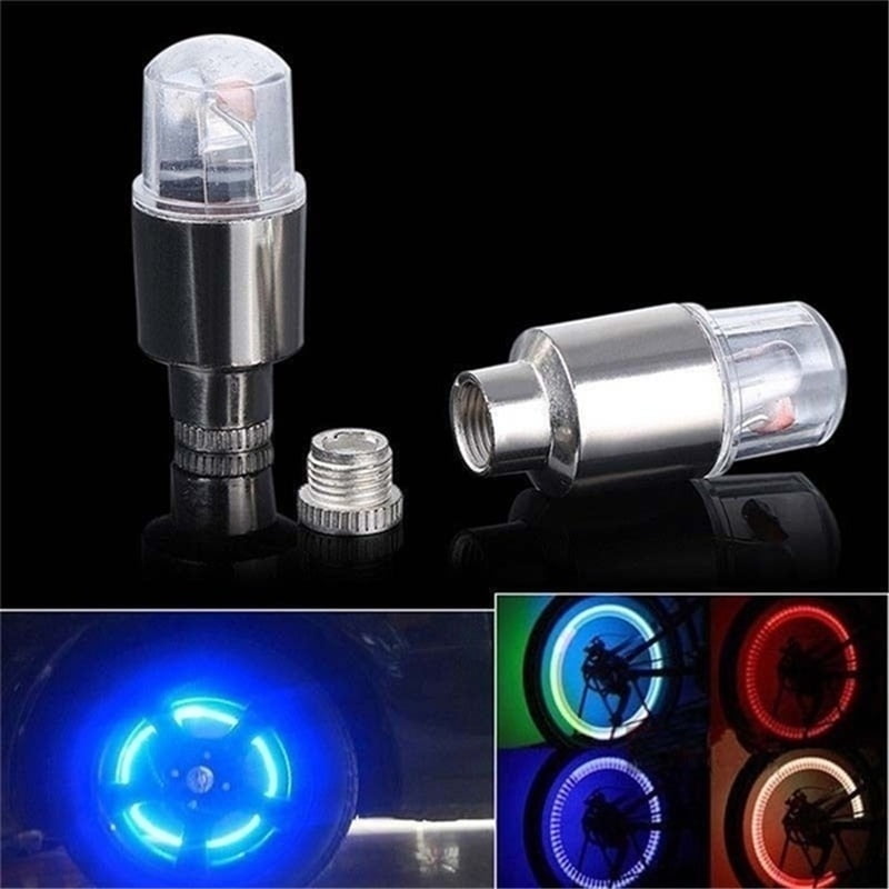 2/4 Pcs LED Car Bike Wheel Tire Tyre Valve Dust Cap Spoke Flash Lights Car Valve Stems & Caps Accessories