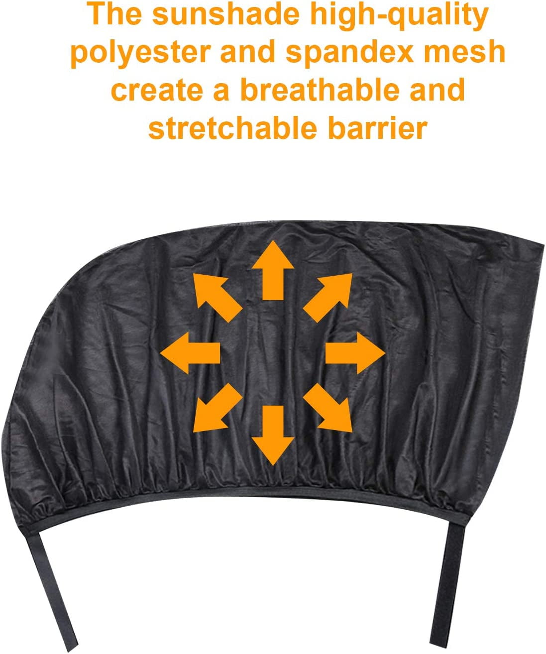 AstroAI Car Window Shade, Rear Stretchable Breathable Mesh Fabric 26.4H x 51.2L, for Most Vehicles (2 Pack, Black)