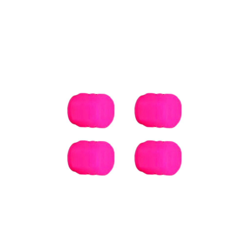 Linyer Pack of 4 Universal Car Tire Valve Cap Luminous Plastic Wheel Rim Glowing  Cover Automobile Protector Replacement Pink
