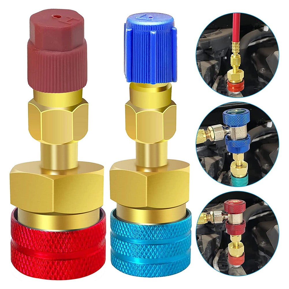 A/C R1234Yf Quick Coupler Connector Adapters High/Low Manifold Ac Gauge Auto Set