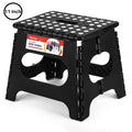 ACSTEP Step Stool 11 Inch,Tall Kids Folding Step Stool, Plastic Step Stools with Non-Slip Surface,Black