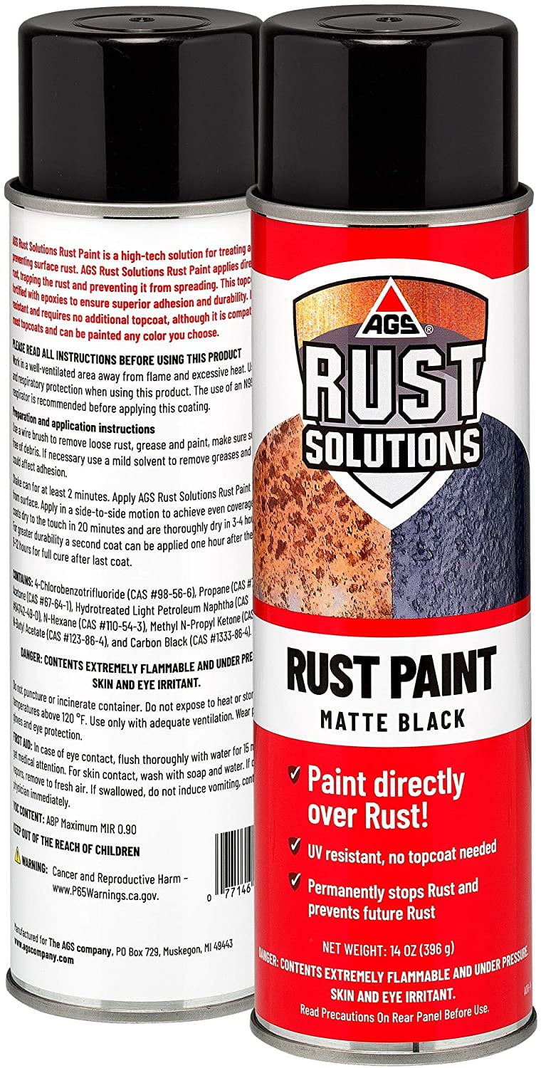 AGS Rust Solutions Matte Black Rust Paint - 14 oz Aerosol