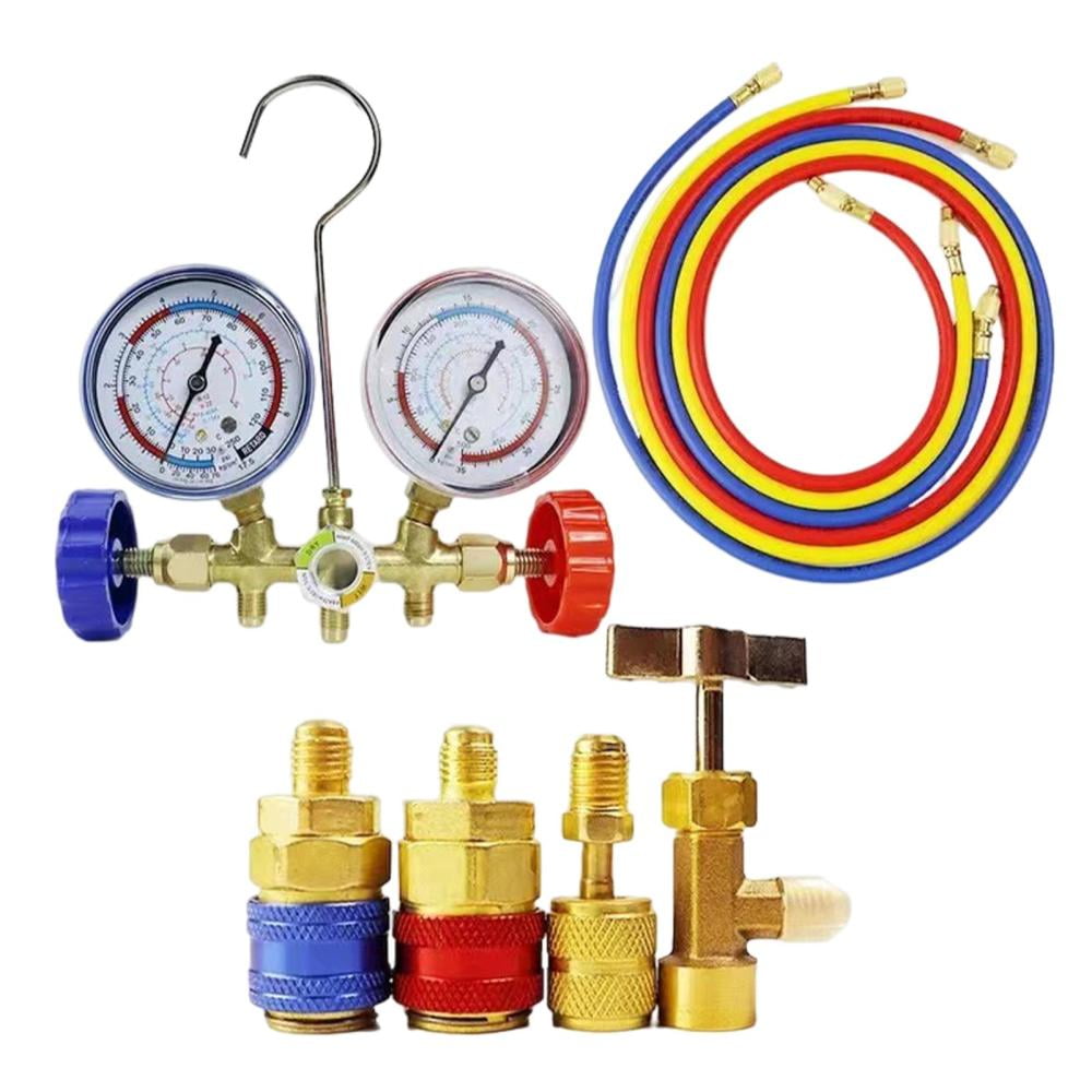 Ac Diagnostic Tool | Ac Charging Manifold Car Ac Gauges | Double Meter with Adapter for Automotive Air Conditioning, Car A/C System, Cooling Systems Diagnostics