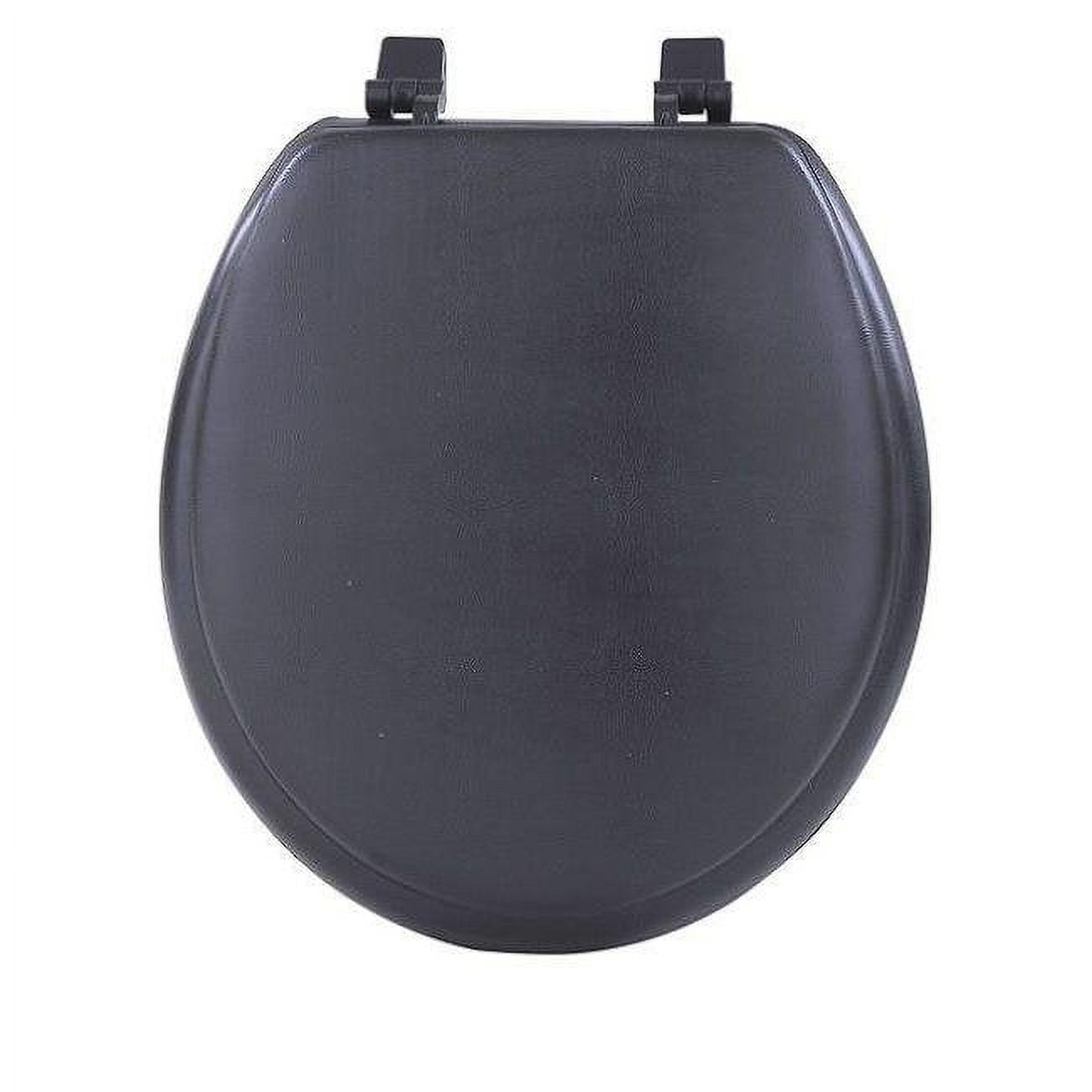 Achim Importing TOVYSTBK04 Fantasia Black Soft Standard Vinyl Toilet Seat- 17 in.