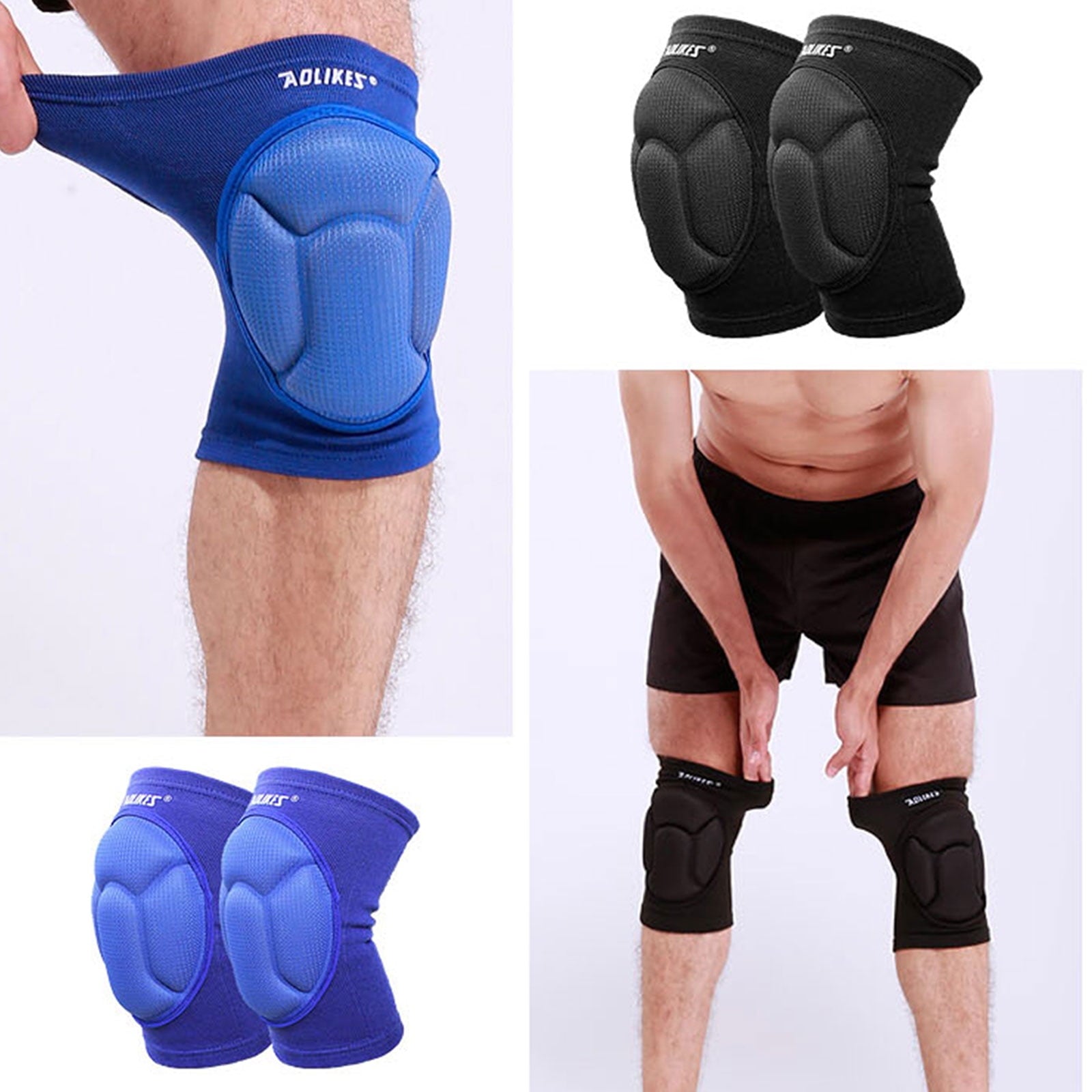 Adult Sponge Knee Pads Protector Gear Volleyball Mountain Bike Skate Football Wrestling Hiking Shockproof Pad Support Brace Guard Elbo