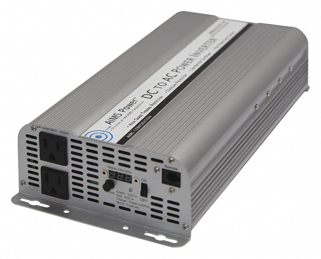 Aims Power Power Inverter,2500W,24VDC to 120VAC  PWRINV250024W