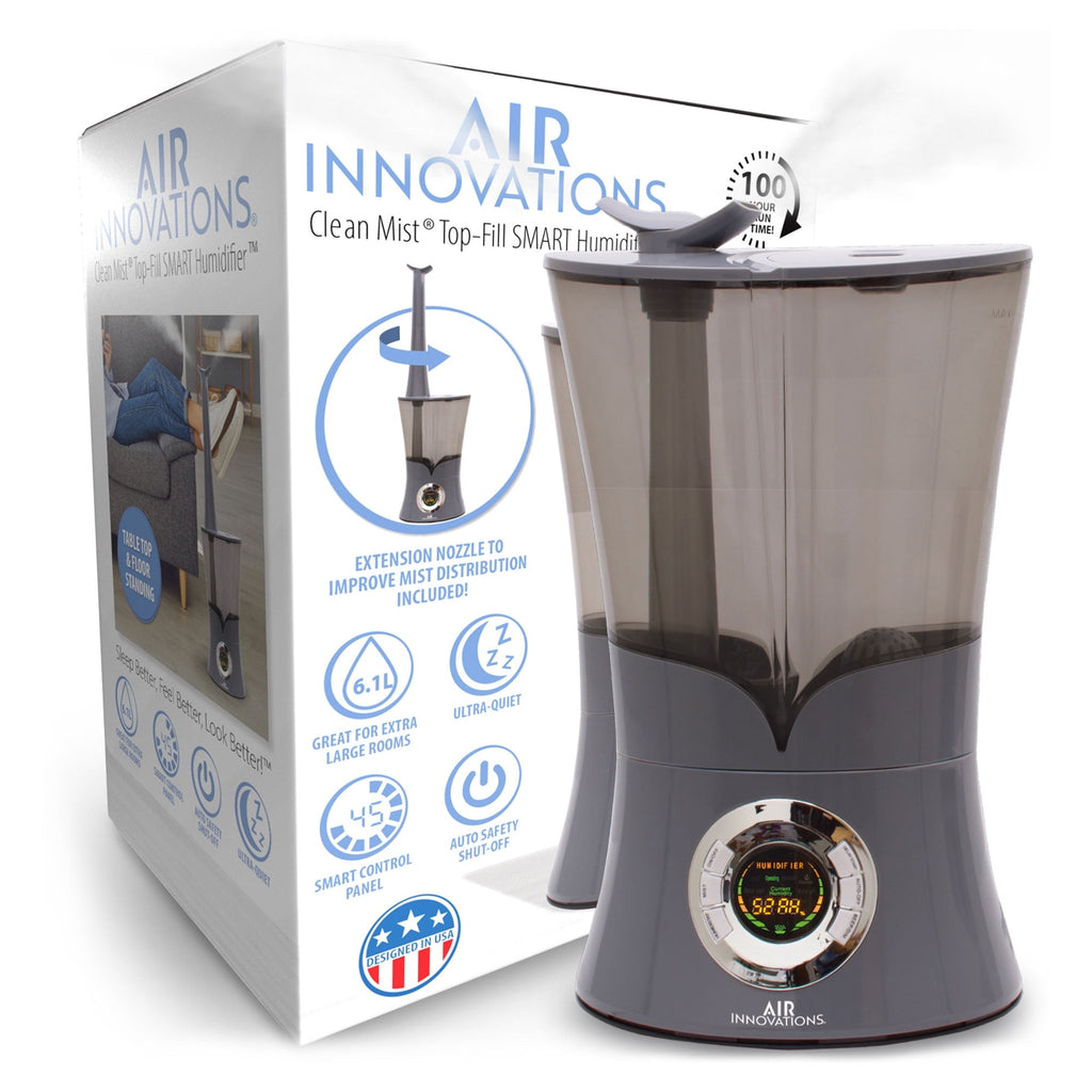 Air Innovations 700sq ft Ultrasonic Cool Mist Top Fill Humidifier, Platinum
