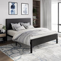 Allewie Queen Size Heavy Duty Bed Frame with Black Oak Headboard, Engineered Wood, 12'' Under Bed Storage