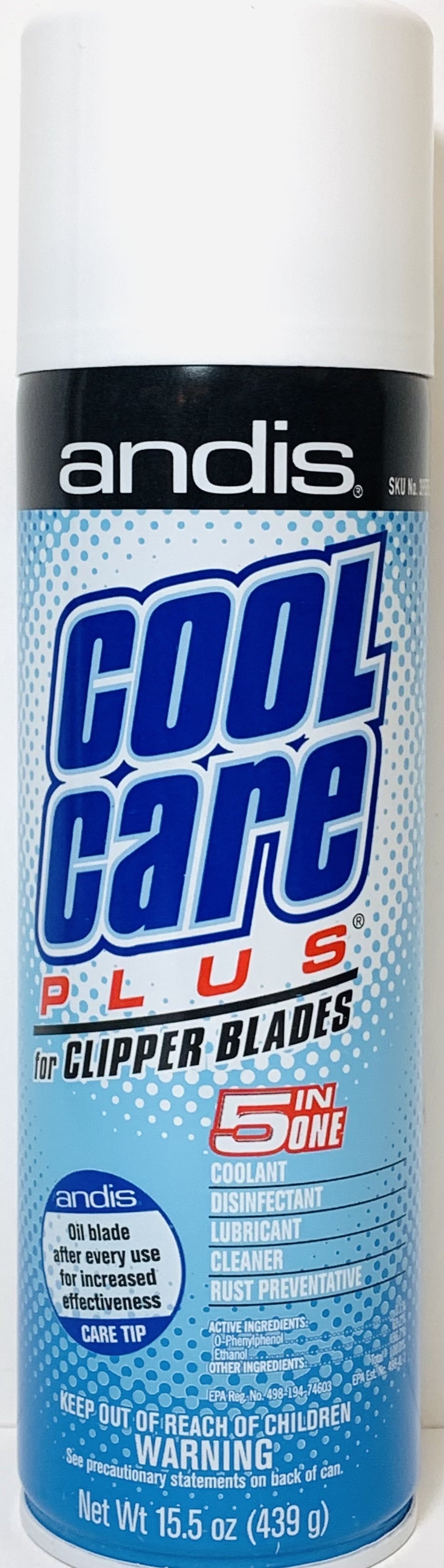 Andis Cool Care Plus 15.5 Oz Spray For Clipper/Trimmer 5 in 1 Lubricant Cleaner