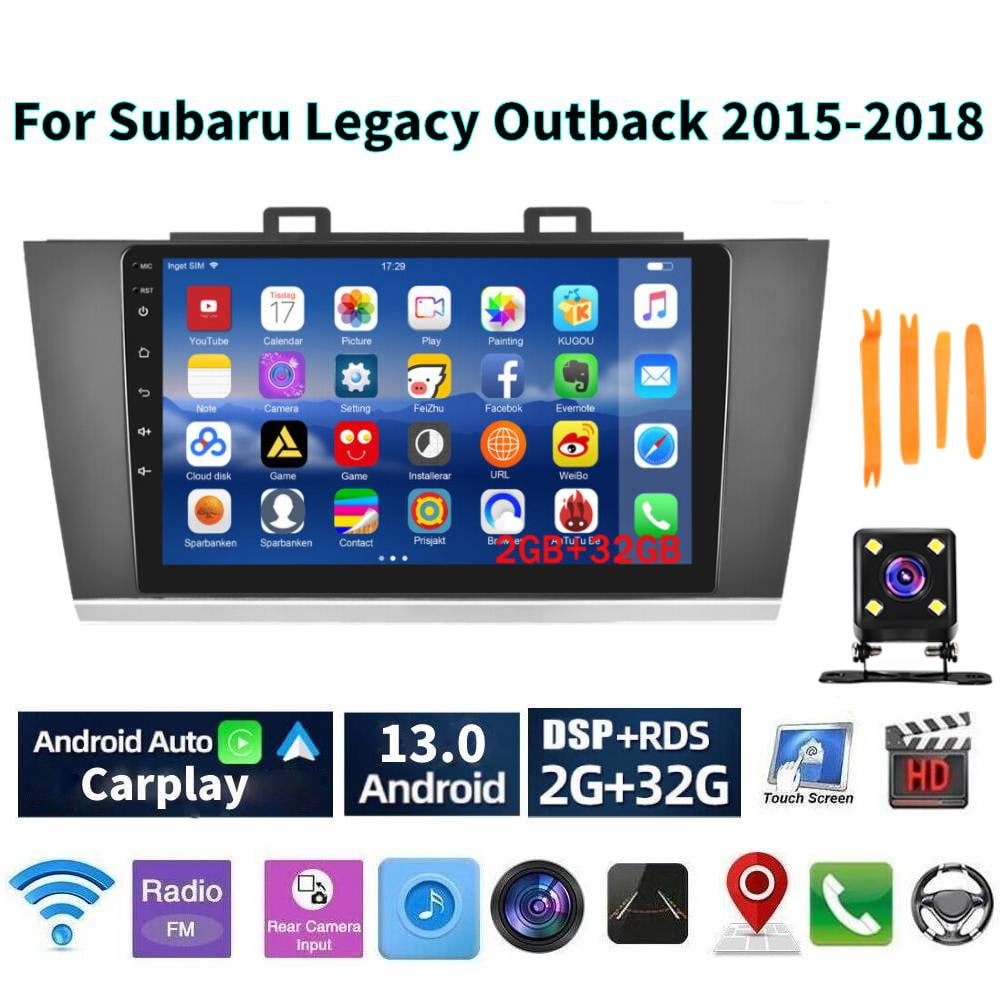 Android 13 Car Radio Stereo for Subaru Legacy Outback 2015-2018, 9" Car Multifunctional Player Support Carplay Android Auto GPS Navigation Wifi Bluetooth Radio SWC USB Rear Camera 2G RAM+32G ROM,Black