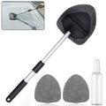 Anpro Car Windshield Cleaner, Microfiber Car Window Cleaning Tool with Extendable Handle and Washable Reusable Cloth Pad Head Auto Interior Exterior Glass Wiper Kits
