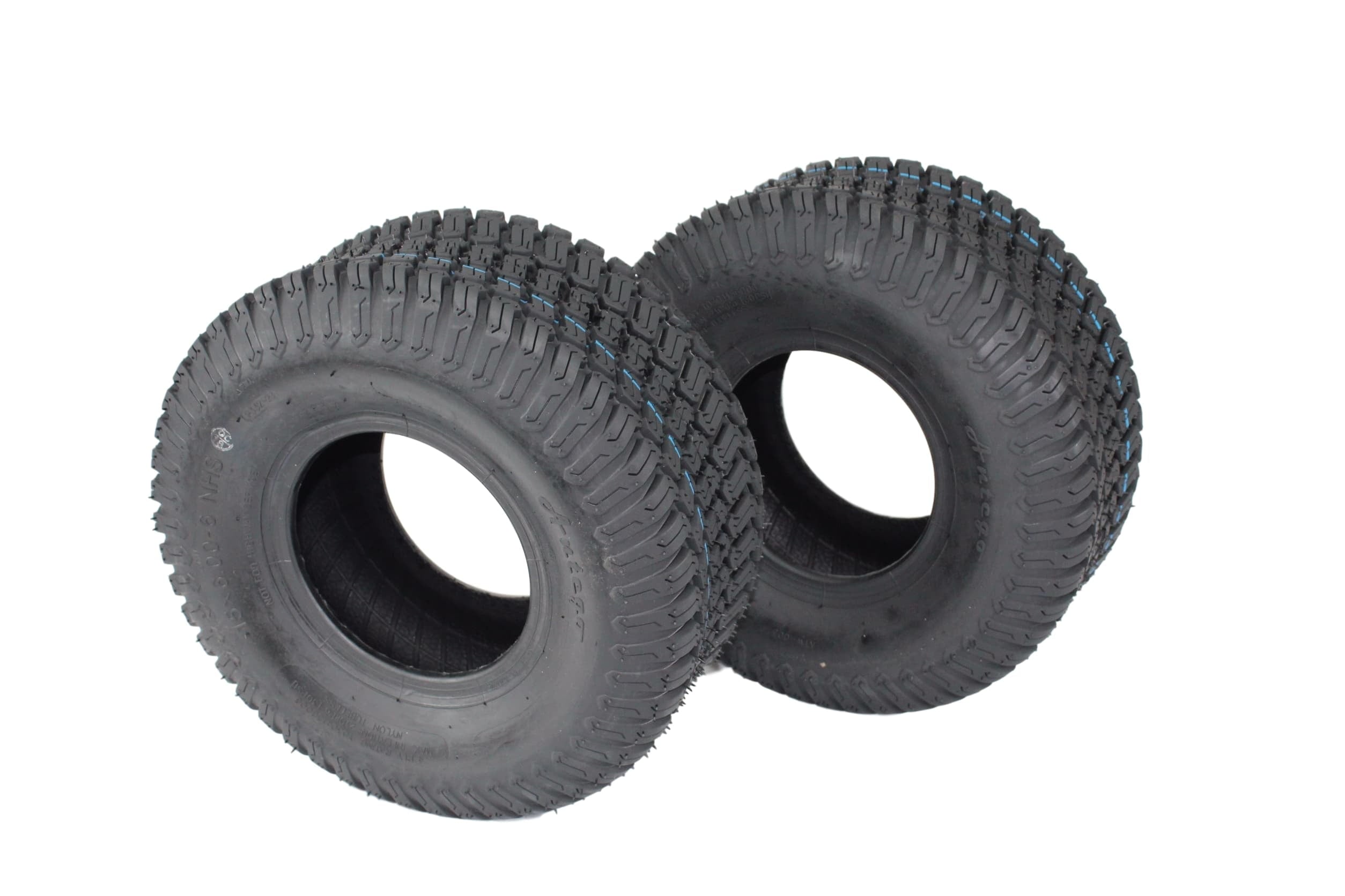 Antego Tire and Wheel 15x6.00-6 4 PLY Turf Tires for Lawn & Garden (Set of Two) ATW-003