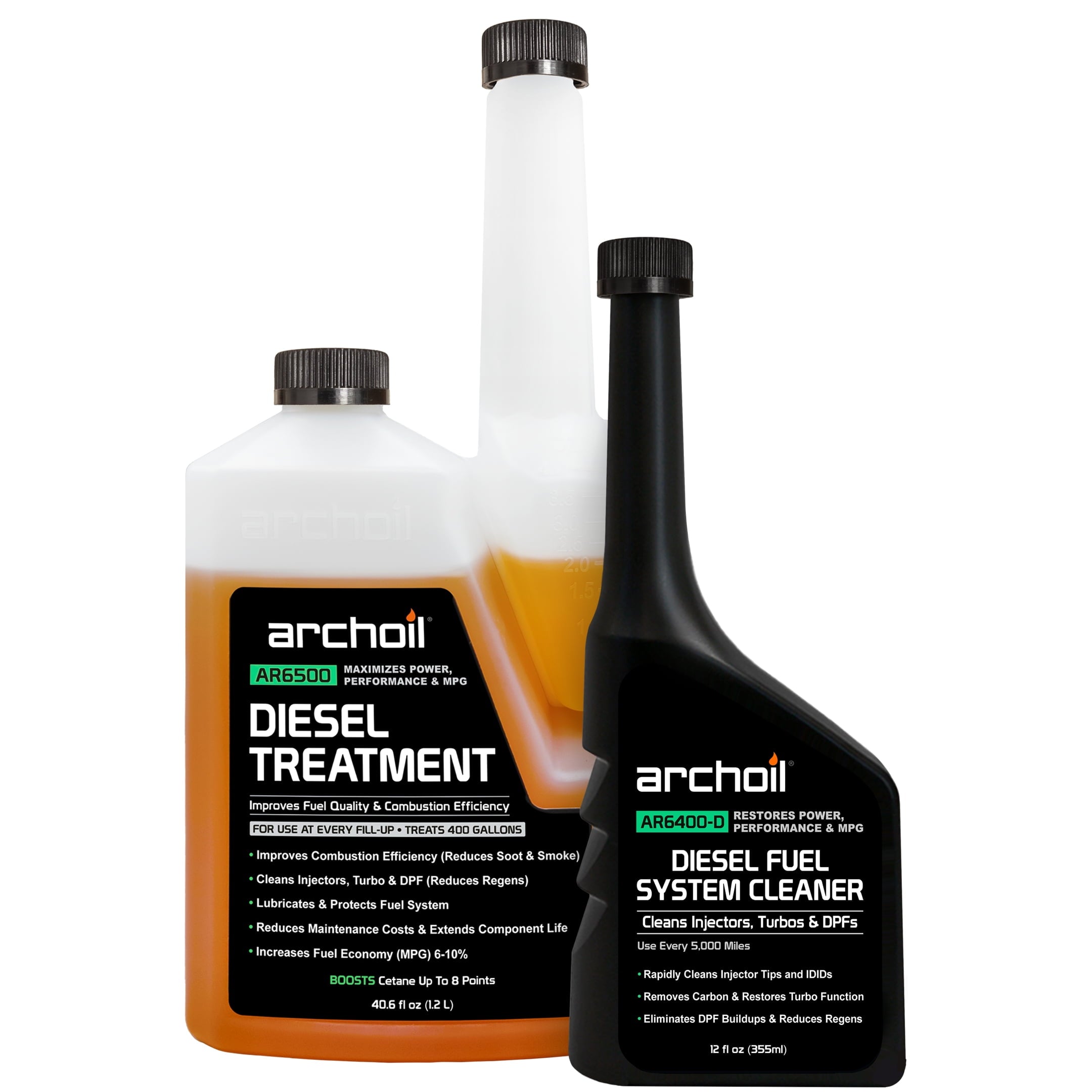 Archoil Diesel Fuel System Kit - AR6500 Diesel Treatment (40.6 oz) + AR6400-D Diesel Fuel System Cleaner