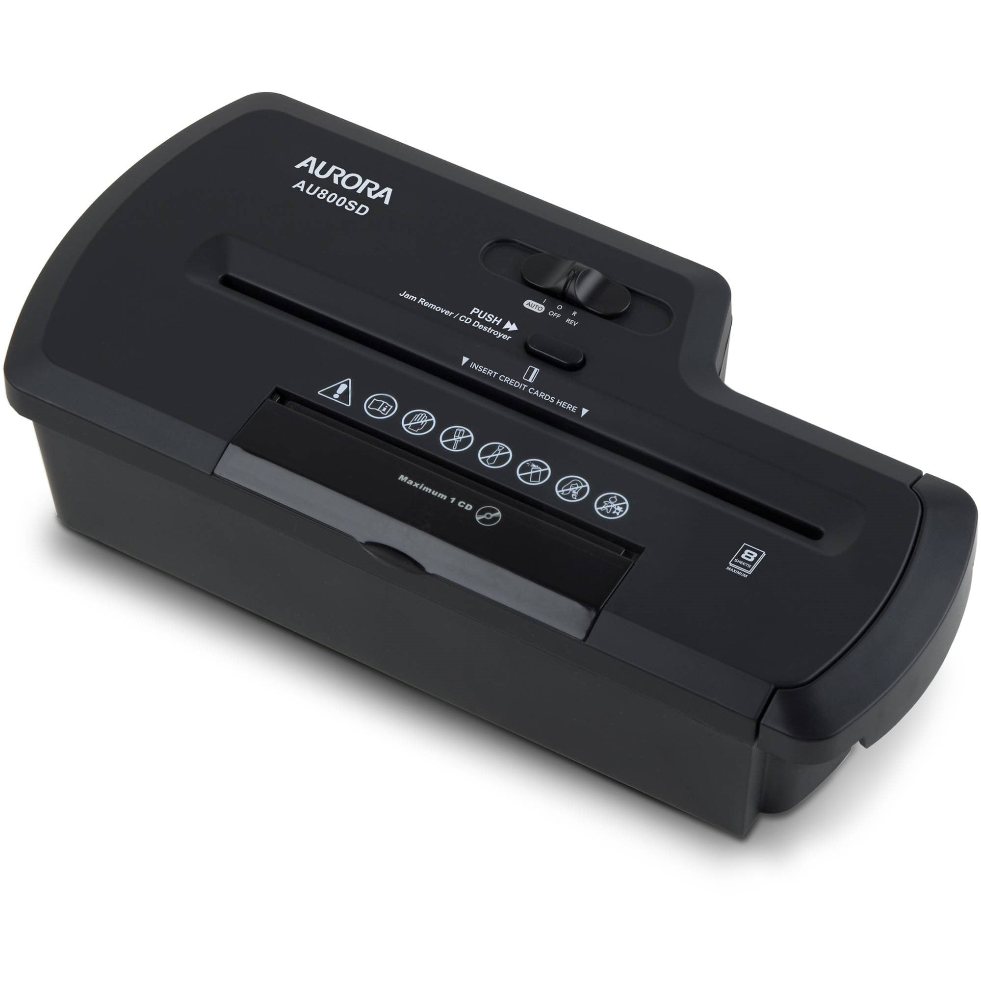 Aurora GB 8-Sheet Strip-Cut Paper Shredder, CD Destroyer, without Basket
