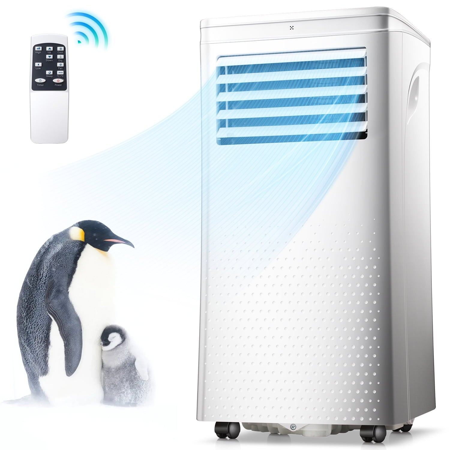 Auseo 5,200 BTU(8000 BTU ASHRAE) Portable Air Conditioners, 3 in 1, Remote Control & Window Kit, Quiet AC Unit for Room/Office