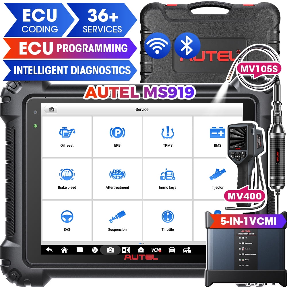 Autel Maxisys MS919 Car Diagnostic Scan Tool Intelligent Diagnostics Topology 2.0,ECU Programming & Coding, 40+ Services Upgrade of MS909 Ultra Lite