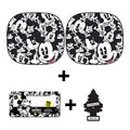 Auto Car Windshield Sunshade with Disney Mickey Expressions Design 2 Piece with License Plate Frame