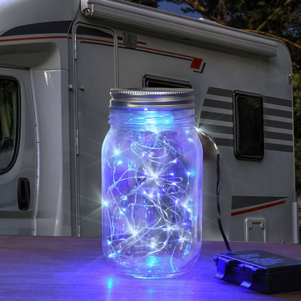 Auto Drive 1.5 Volts Battery Operated 12FT 36CT LED Blue Micro Wire Light 1 Pack for RV