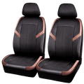 Auto Drive 2 Piece Carbon Fiber High Back Seat Covers Leather Copper, Universal Fit, 1902SC32