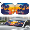 Auto Drive 2 Piece Universal Fit Most Vehicles' Windshield Super Jumbo Tropical Twist Sun Shade, 31.5" x 38"